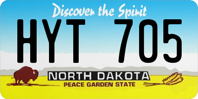 ND license plate HYT705