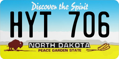 ND license plate HYT706