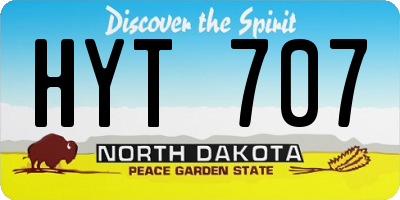 ND license plate HYT707