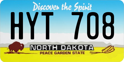 ND license plate HYT708