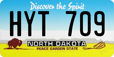 ND license plate HYT709
