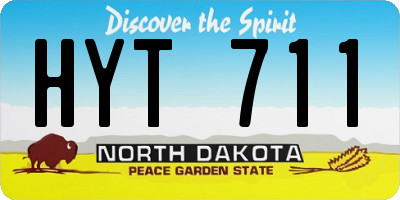 ND license plate HYT711