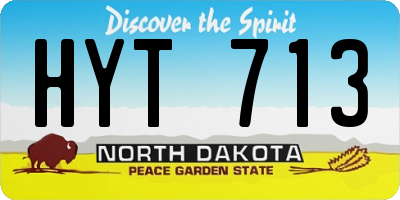 ND license plate HYT713