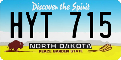 ND license plate HYT715
