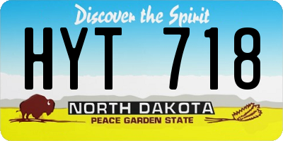 ND license plate HYT718