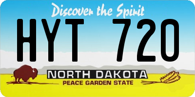 ND license plate HYT720