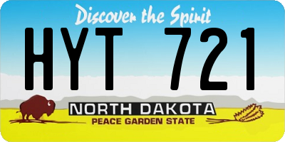 ND license plate HYT721