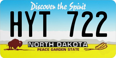 ND license plate HYT722