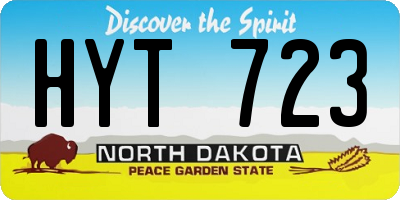 ND license plate HYT723