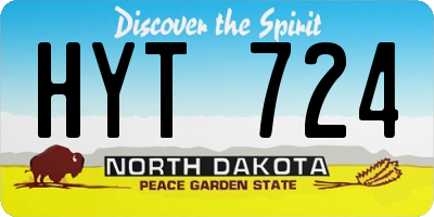 ND license plate HYT724