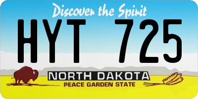 ND license plate HYT725
