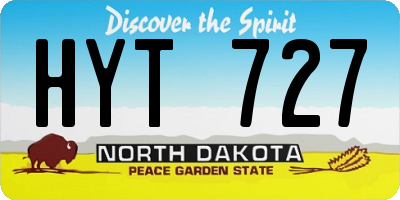 ND license plate HYT727