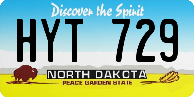 ND license plate HYT729