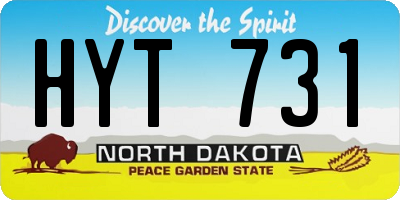 ND license plate HYT731