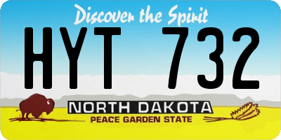 ND license plate HYT732