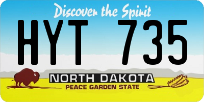 ND license plate HYT735