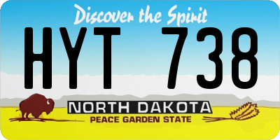 ND license plate HYT738