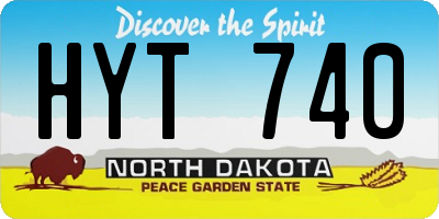 ND license plate HYT740
