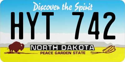 ND license plate HYT742