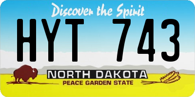 ND license plate HYT743