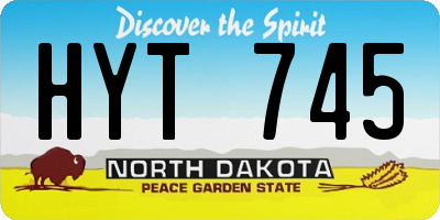 ND license plate HYT745