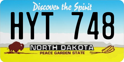 ND license plate HYT748