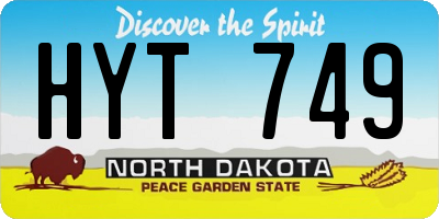 ND license plate HYT749