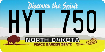 ND license plate HYT750
