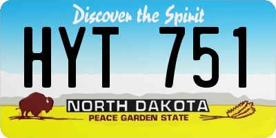 ND license plate HYT751