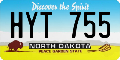 ND license plate HYT755