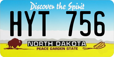 ND license plate HYT756