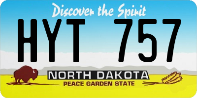 ND license plate HYT757