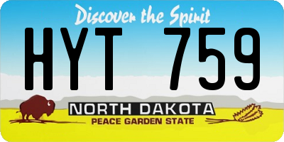 ND license plate HYT759