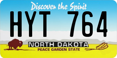 ND license plate HYT764