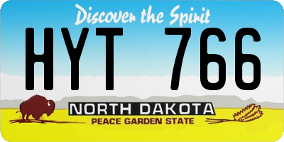 ND license plate HYT766