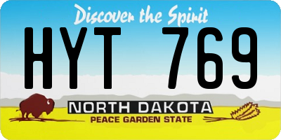 ND license plate HYT769