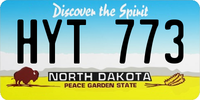 ND license plate HYT773