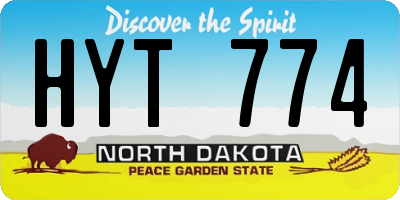 ND license plate HYT774