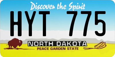 ND license plate HYT775