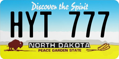 ND license plate HYT777