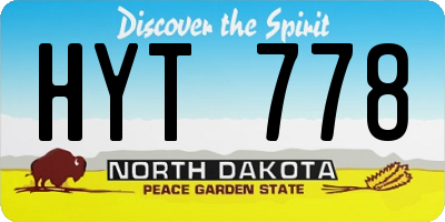 ND license plate HYT778