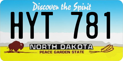 ND license plate HYT781