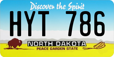 ND license plate HYT786