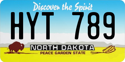 ND license plate HYT789