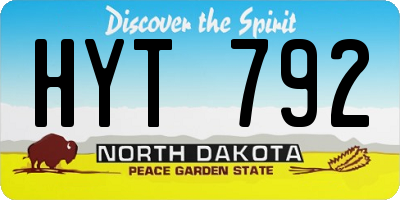 ND license plate HYT792