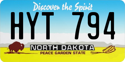 ND license plate HYT794