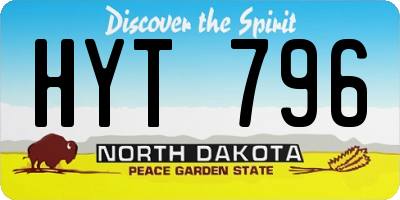 ND license plate HYT796