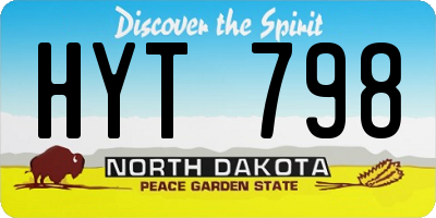 ND license plate HYT798