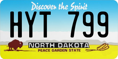 ND license plate HYT799