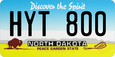 ND license plate HYT800